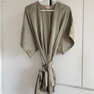 Show Me Your MuMu Olive Green Satin Robe